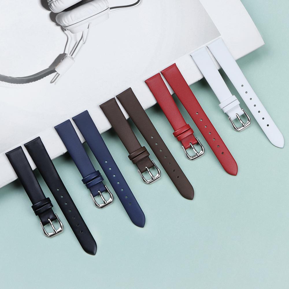 6mm 8mm 10mm 12mm 13mm 14mm 16mm 17mm Cowhide Leather Watch Strap Ultra Thin Soft Bracelet for Women Men Universal Wrist Band