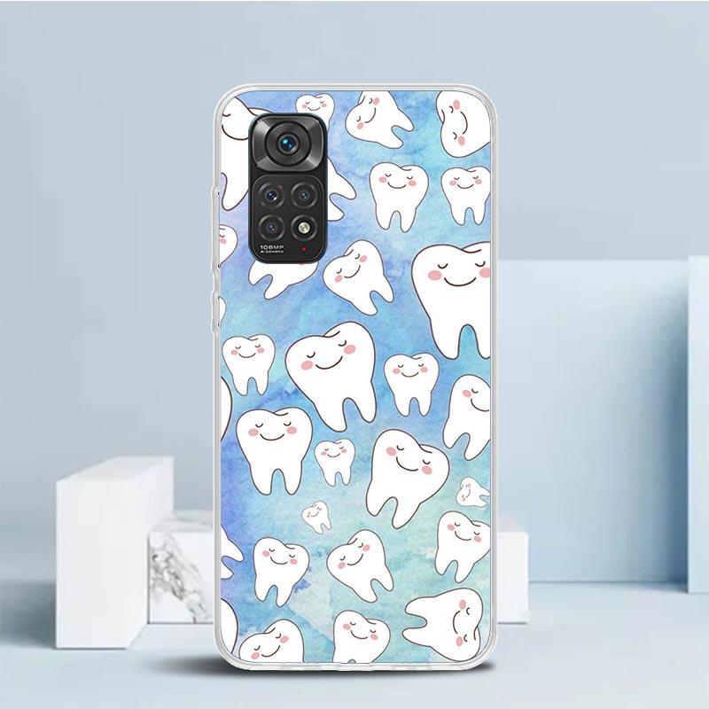 Wisdom Teeth Dentist Tooth Phone Case For Xiaomi Redmi Note 15 14 14S 13 12S 12 Pro Plus 11S 11 11T 11E 10S 10 + Soft TPU Back C
