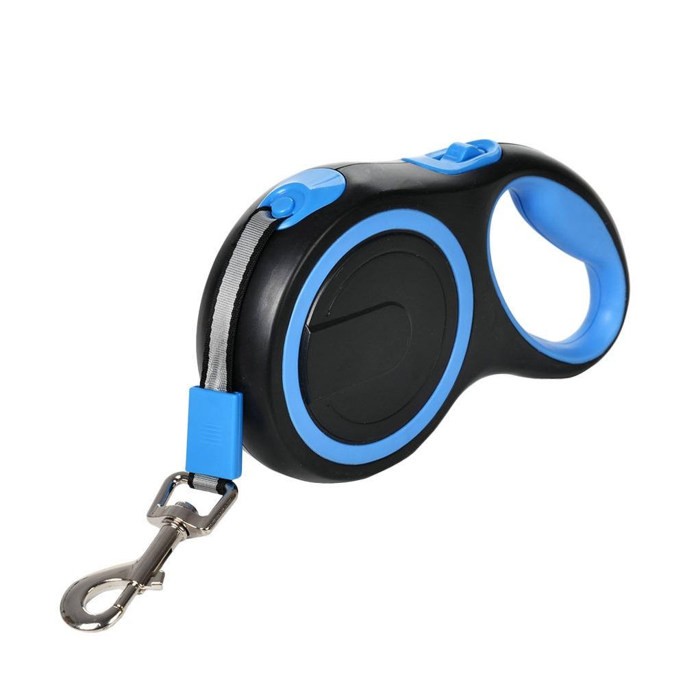

5/8M Extendable Automatic Retractable Dog Leash Durable Colourful Golden Retriever Lead Strong Pet Leash 5M-50kg синій