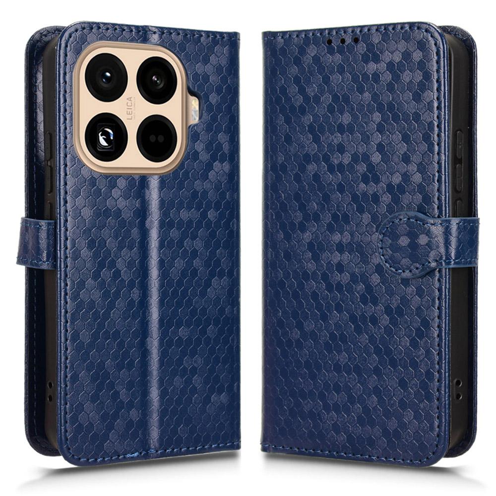 

For Xiaomi 15T Pro Wallet Case Dot Pattern Imprint PU Leather Phone Cover with Wrist Strap