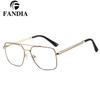 Fashionable High-End Men's Full-Rim Lightweight Metal Glasses with Prescription Lenses for Myopia