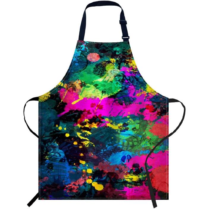 oFloral Happy Birthday with Balloons Apron Unisex Adjustable Bib Apron Cooking Kitchen Chef Women Men Aprons for Home Kitchen, Restaurant,Coffee