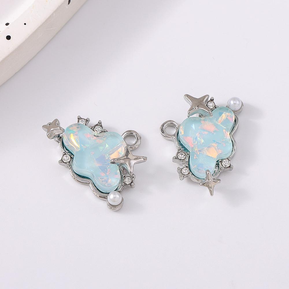 5pcs Cute Gemstone Cloud Pendant Charms for Necklace Earrings Bracelet DIY Handmade Jewelry Accessories Supplies