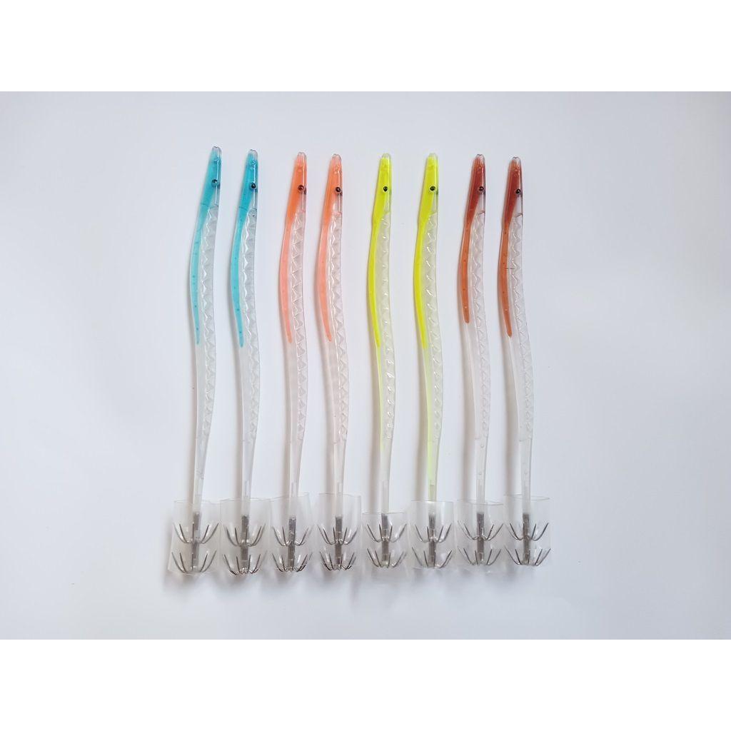 Used Prazuno 17.5cm Set of 8 All Luminous Luminous Curved Body Double Planer Pratsuno Ikazuno Ikazuno Sutte Squid Squid Horn Cuttlefish Octopus