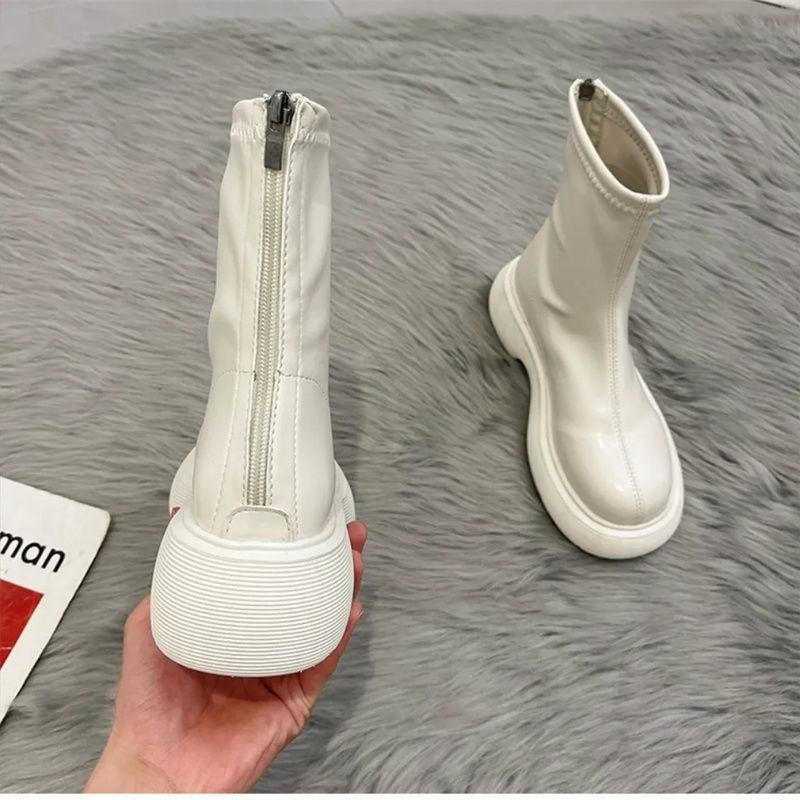 Kurzstiefel Damenschuhe Frühling und Herbst 2025 neue Einzelstiefel beliebte Martin Muffin dicksohlige Herbst dünne kurze Stiefel