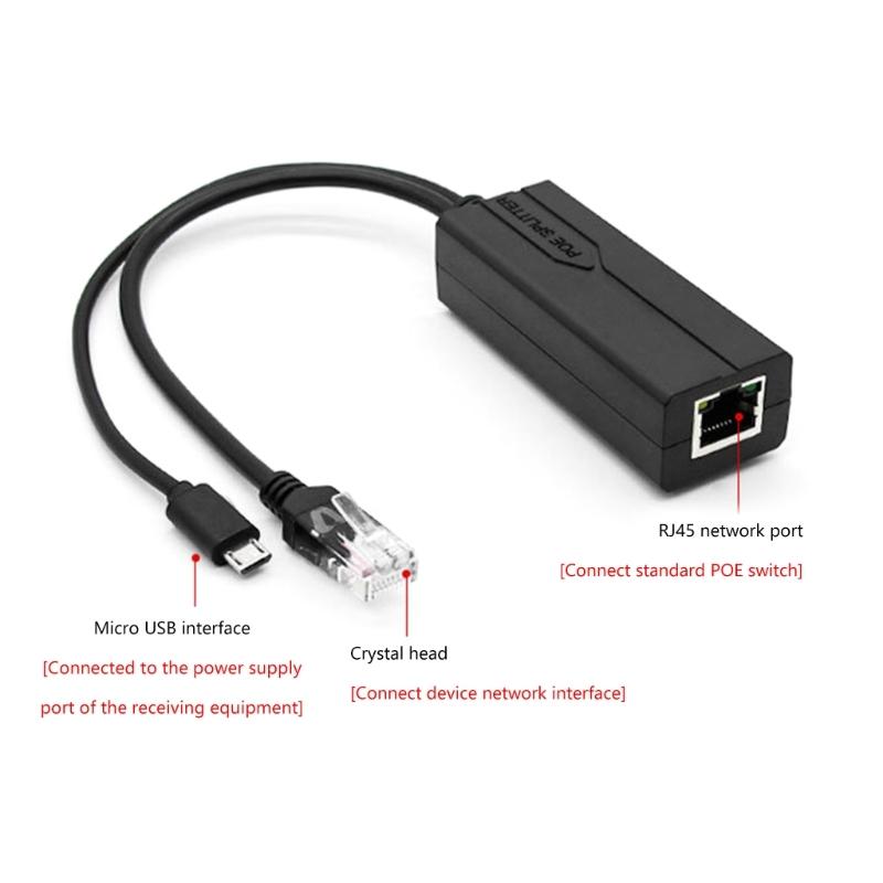 Kleiner PoE-Splitter USB C 5V Aktiver PoE-zu-USB-Adapter, 48V Eingang zu 5V Ausgang für Überwachungskameras