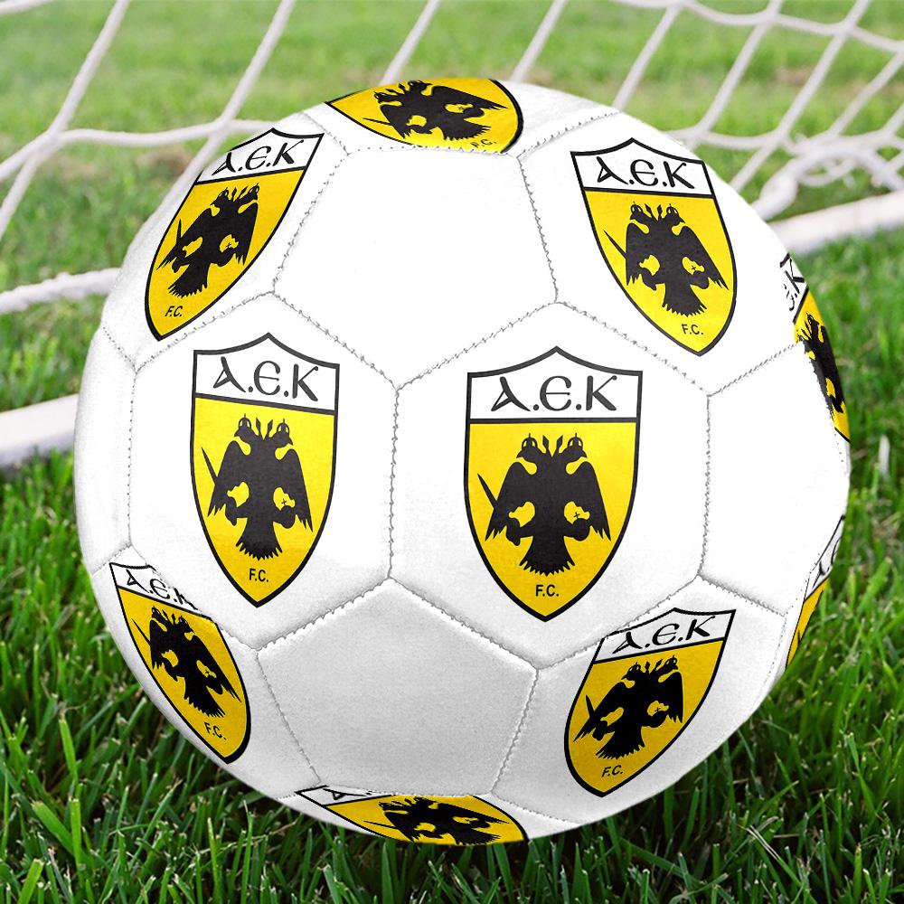 1pz Pallone da calcio AEK Atene taglia 5 Pallone da calcio indoor Praha Colorato Per tutte le età Cucito a macchina PVC Pronto per la competizione Durevole Alto rimbalzo