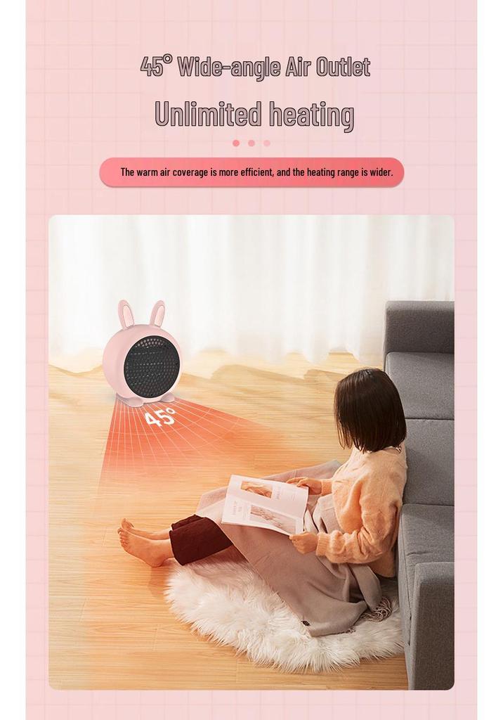 Little Rabbit Desktop Electric Heater—Compact, Fast-Heating Fan for Home Use