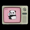 WOPOW Retro Panda TV Portable Bluetooth Speaker