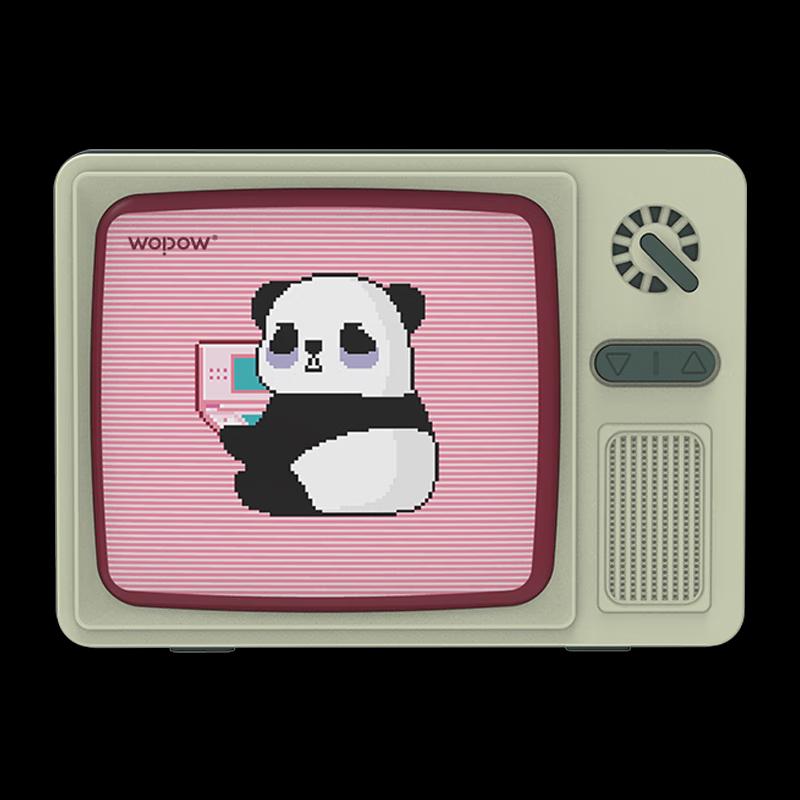 WOPOW Retro Panda TV Portable Bluetooth Speaker
