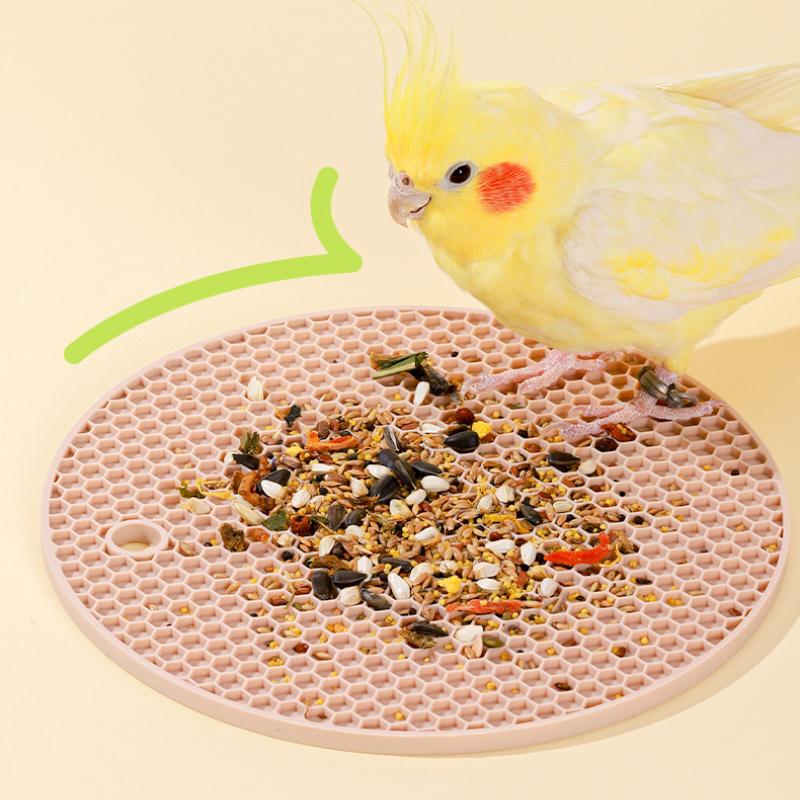 Bird Foraging Toys Puzzle Parrot Foraging Toys Soft Bird Foraging Mat Silicone Bird Slow Feeder Mats Parrot Cage Accessories