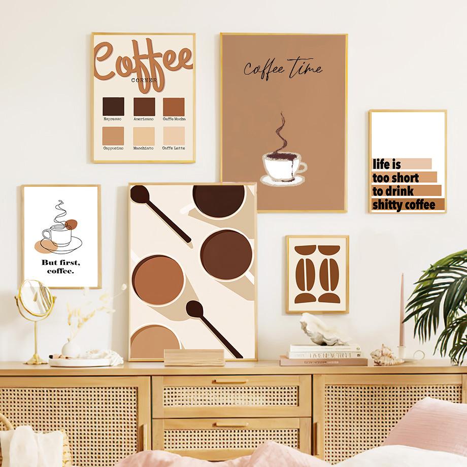 Coffee Minimalist Cups Coffee Culture Cafe Wall Art Prints Posters Nordic Canvas Paintings Picture  Kitchen Hotel Bar Home Decor