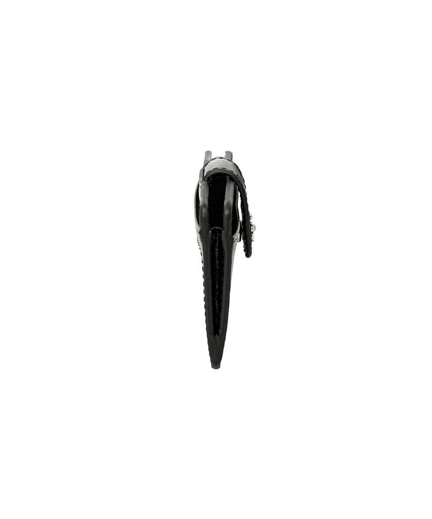 Lemasque Mini Daisy Slim Cowhide Card Holder Black