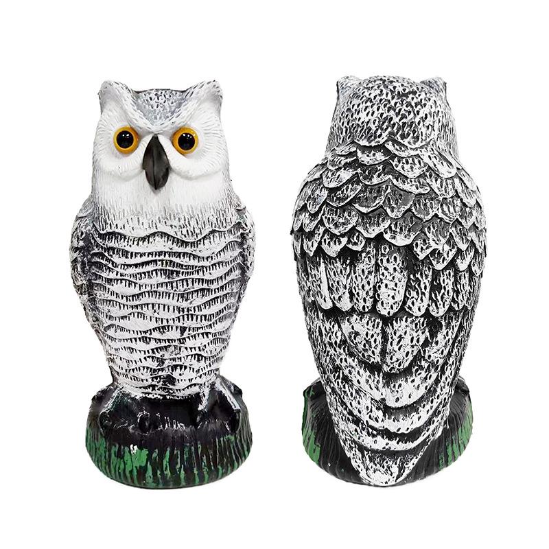 Cross-Border Owl: Outdoor Bird-Scaring, Rodent-Repelling Resin Ornament with Head Movement