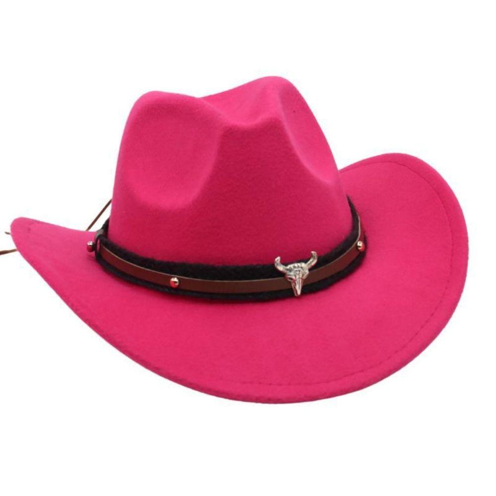 Felt Sunscreen Bucket Hat Cow Head Cowgirl Cap Cool Western Cowboy Hat  Vacation