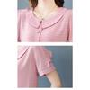 Summer Plus Size Blouse Women Vintage Chiffon Shirt Casual Loose Short Sleeve Tops