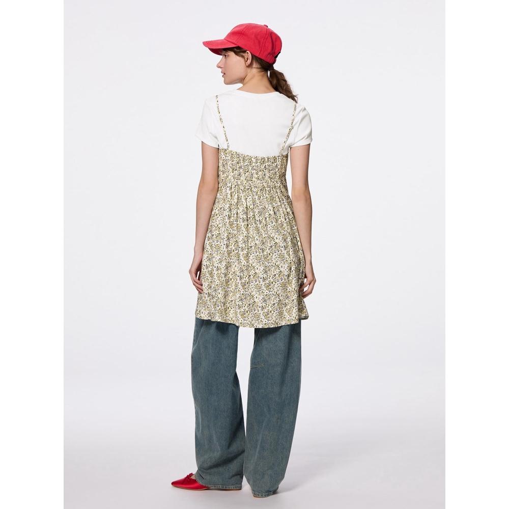 Gu By Uniqlo Flower Print Mini Camisole Dress+x