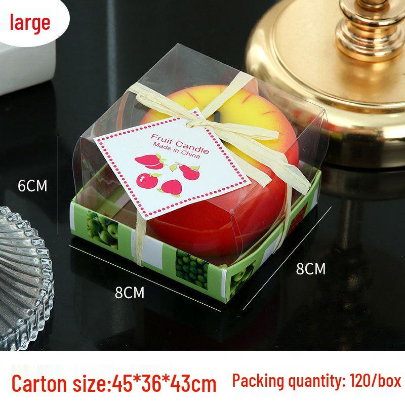 Red Apple-Shaped Smokeless Candle for Christmas Decor