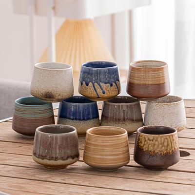 Retro Coarse Pottery Kiln Flowing Glazed Teacups Japanese Coffee Mug Cups Living Room Coffee Table Decoration Accessories