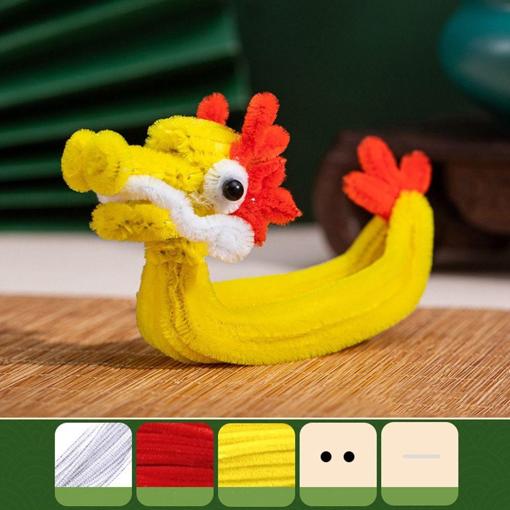 Ručně vyráběné hračky dračí lodě v čínském stylu Kreslená loď DIY Materiálový balíček Festival dračích lodí