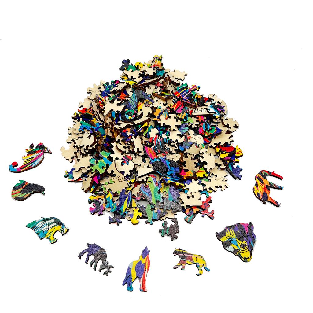 Wooden Puzzle Adult Kids Jigsaw Puzzles Puppy Dog 3D Animal Puzzles Boutique Gift Box Packaging Children Christmas Gifts Toys