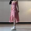 Summer 2024 Slim Waist French Floral Ruffle Dress