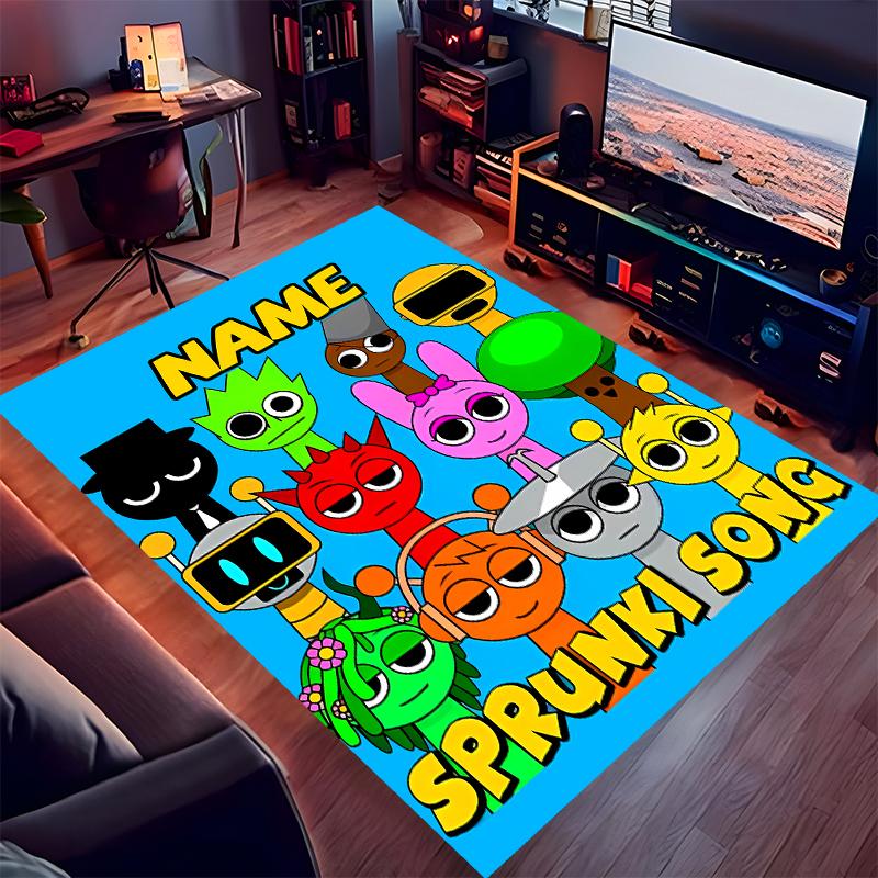 Custom personalization Sprunki themed Print Area Rug - Soft, Washable Non-Slip Indoor Mat,Living Room,Home&Office Decorative Rug
