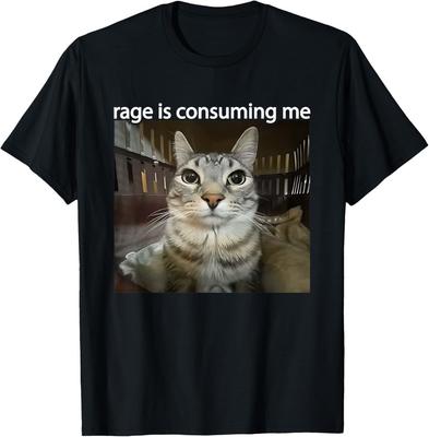 Hněv mě pohlcuje Vtipné Hloupé Zírající Kočka Meme Tričko unisex Tričko