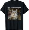 Rage Is Consuming Me Funny Silly Staring Cat Meme T-Shirt  Unisex T-Shirt
