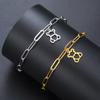 Cute Love Bear Pendant Women's Bracelet Stainless Steel Fashion Simple Romantic Heart Pendant Valentine's Day Jewelry Gift