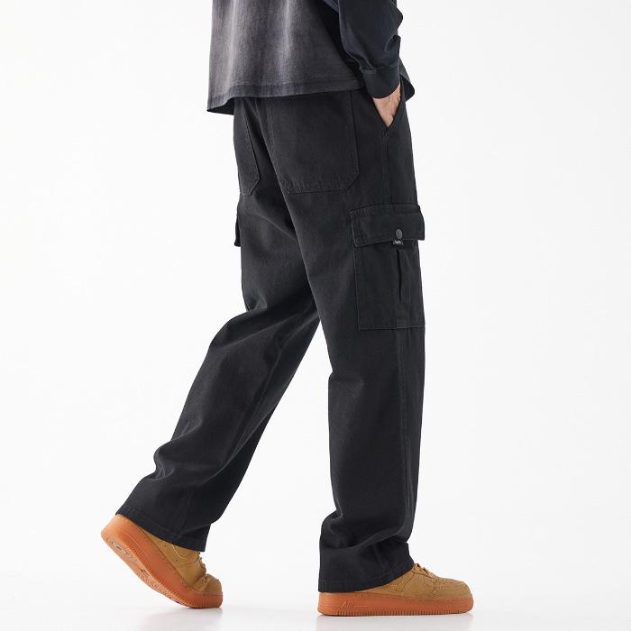 

Мужские черные повседневные прямые рабочие брюки с несколькими карманами - Тренд весна/лето 31 чёрный