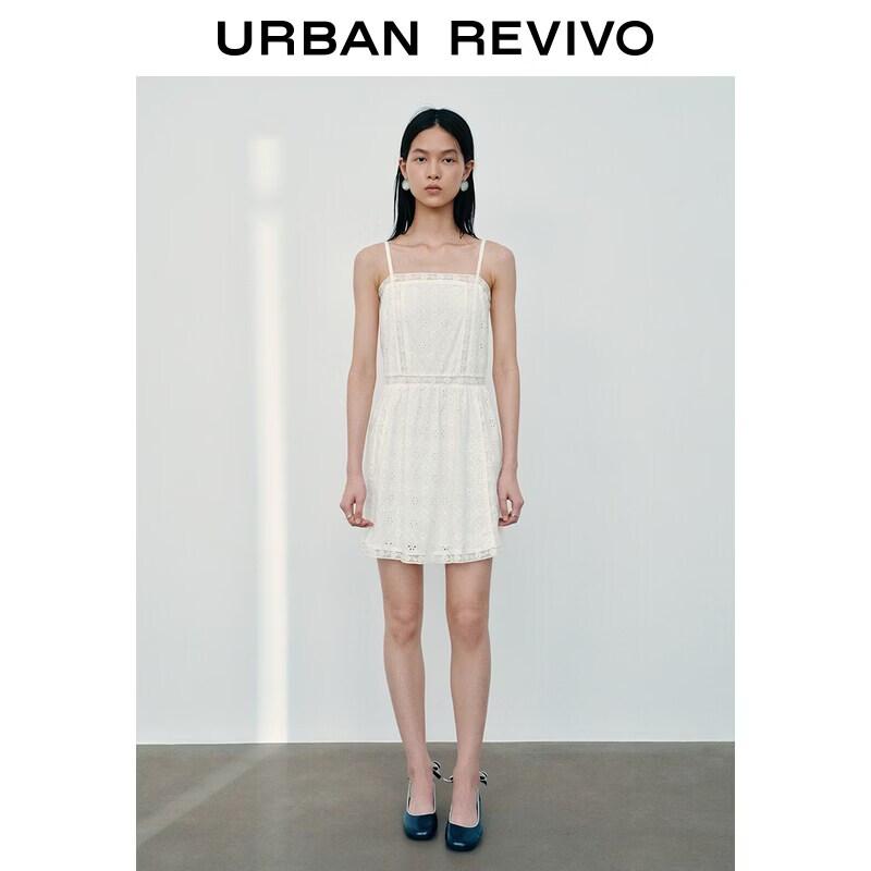 UR2026 Women s Cotton Cut-out Tie-Waist Dress S