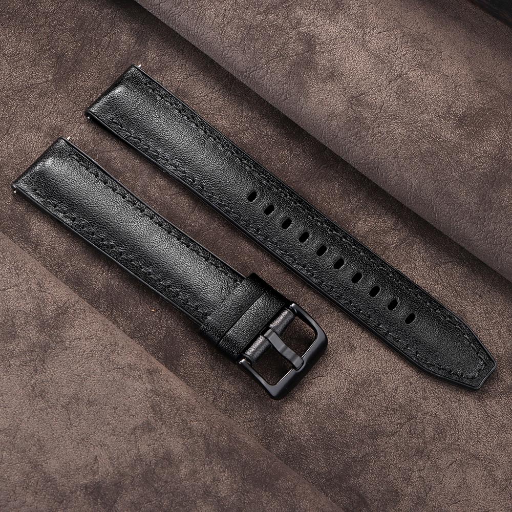 

20mm 22mm for Samsung Galaxy Watch 8/7/6/5/4 40 44mm Cowhide Quick Release Strap Vintage Bracelet for Huawei Watchband for Men 20mm чорний