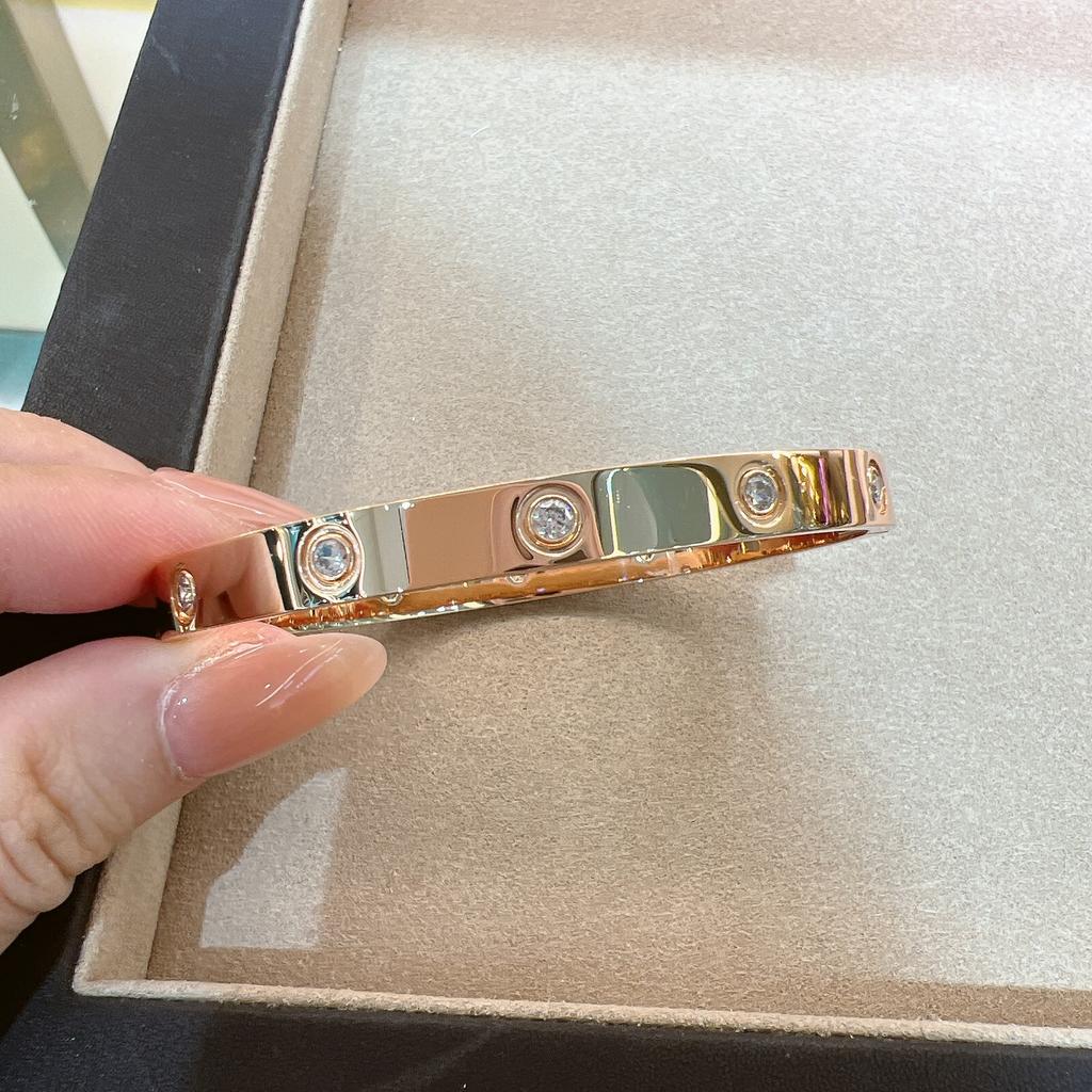 V Gold CNC High Version Love Bracelet Narrow Medium Wide Version New Women's Thick Plated 18K Rose Gold Couple Bracelet