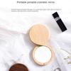 Wooden HD Handheld Mirror Portable Portable Small Mirror Slide Cover Mini and Simple Cosmetic Mirror Female Custom Creative Gift