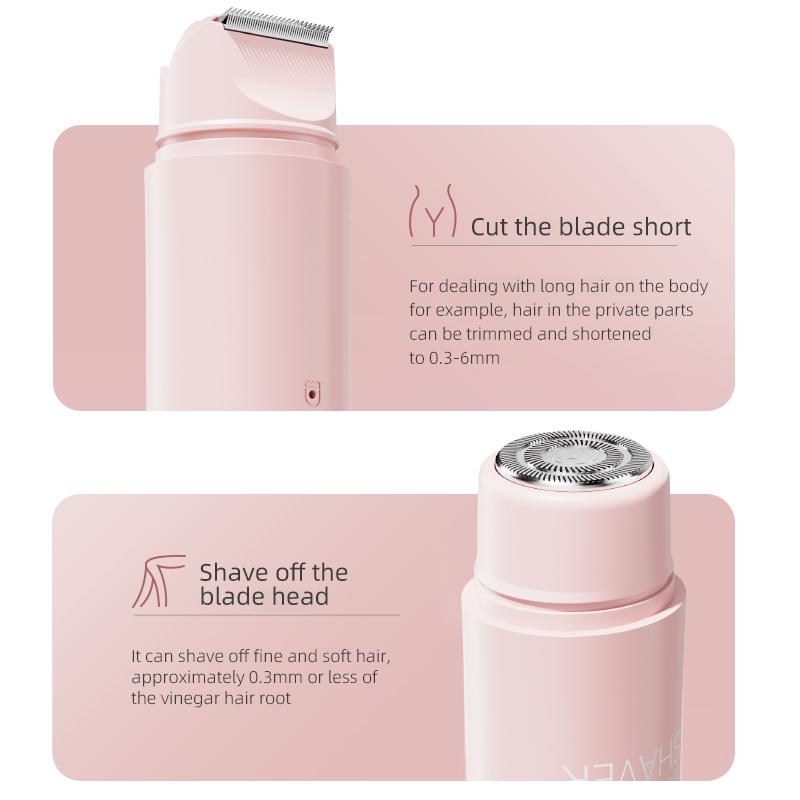 Portable Dual-Head Women's Shaver, Essential Grooming Tool for Men and Women, Type-C Rechargeable