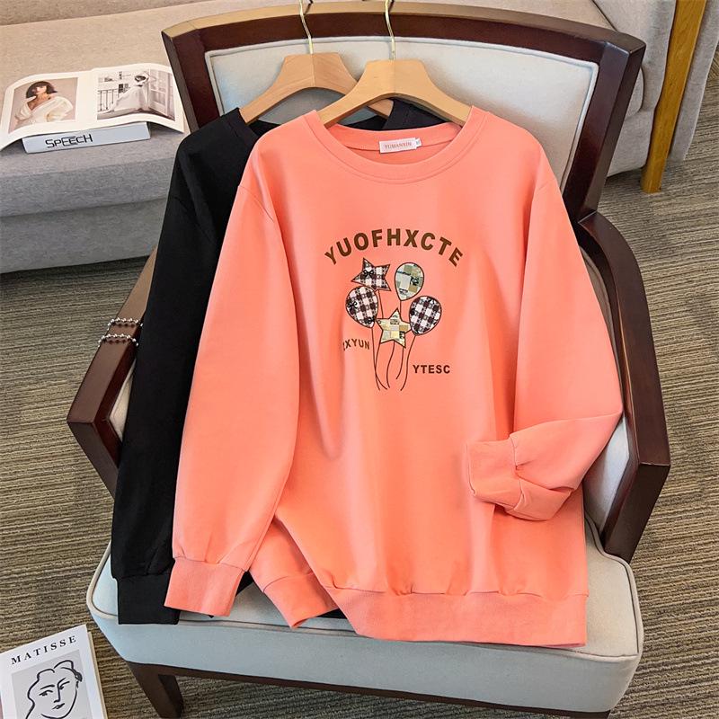 

Plus Size Loose Autumn Hoodie for 200/350 Jin 4XL чёрный