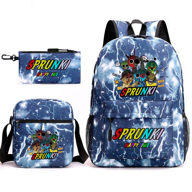 Boys Backpack Rhythm Box Treasure Children's School Bag Anime Satchel Pencil Bag Oxford Cloth Elementary School Student D