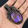 Double Tree of Life Purple Turquoise Pendant, 999 Copper Wire Wrapped Jewelry, Gemstone Jewelry Pendant, Handmade Wedding Gift Jewelry