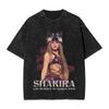 Gewaschene T-Shirts Sängerin Shakira Hip Hop Vintage T-Shirt Harajuku Streetwear 100% Baumwolle Sommer Oberteile T-Shirts für Damen