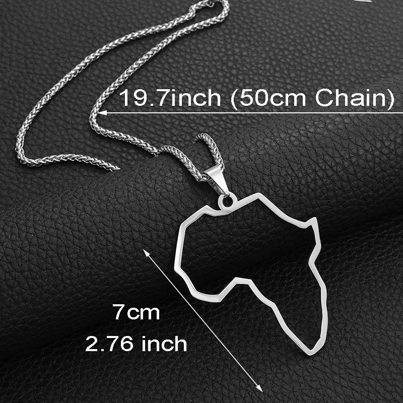 Anniyo 7CM Outline Big Map Africa Necklaces Women Men African Pendant Ethiopia Jewelry Nigeria Congo Ghana Nigeria#118521
