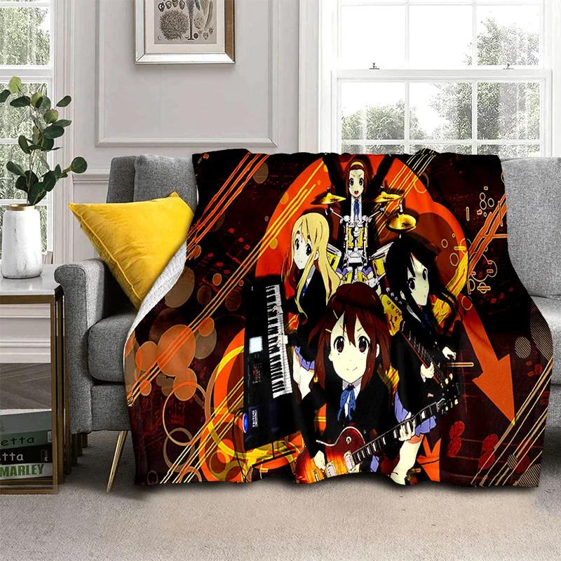 3D Kawaii Girls K-ON Cartoon Cute Lolita Blanket,Soft Throw Blanket for Home Bedroom Bed Sofa Picnic Travel Cover Blanket Kids