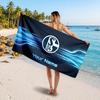Schalke 04 FC Benutzerdefiniertes Strandtuch, Personalisierter Name Textdruck, Fußballlogo Weiches Schnelltrocknendes Handtuch Urlaubsgeschenk