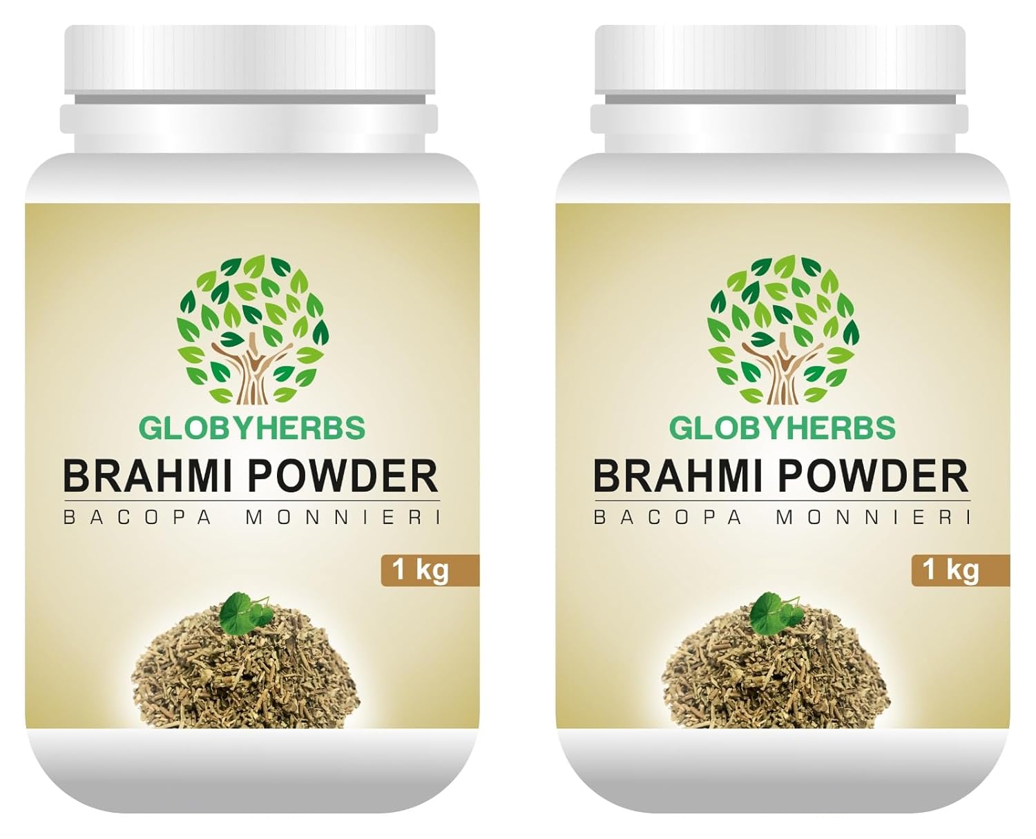 

Globyherbs Brahmi Powder 100% Natural, No Preservative |1 Kg 2.2lbs Each Pack Of 2