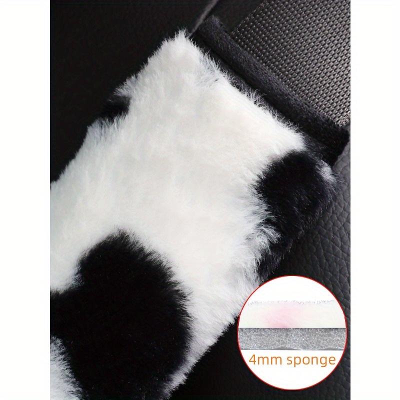 1pc Cow Plush Car Seat Belt Cover Shoulder Pad Decoration