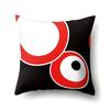 Polyester Pillow Case Car Black and Red Geometric Circle Lines Decorative Home Print Pillow Bedside Cushion Cover