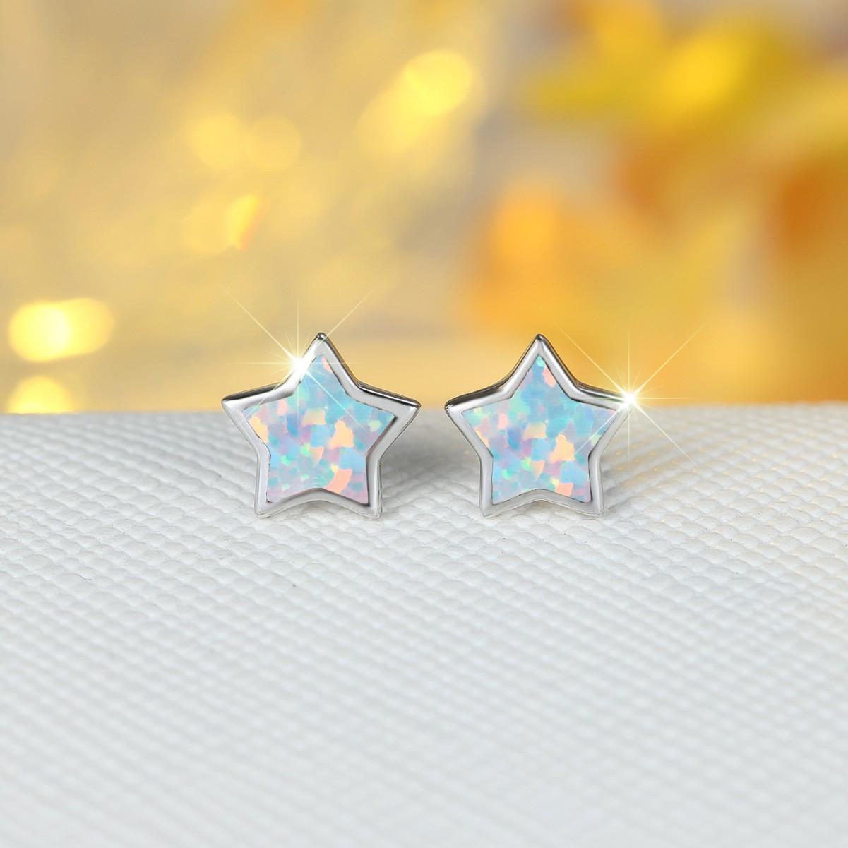 

Five Pointed Star Wrapped Earrings Sweet and Simple Small and Delicate Ear Bone Earrings