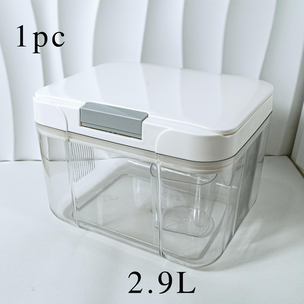 

Large Laundry Storage Jar with Spoon - Holds Detergent & Scent Beads. Pressed Lid. Keeps Laundry Room Organized.