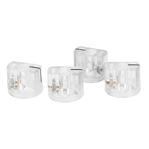 Effector Control Knobs, Guitar Effector Knobs with Slot Design, 4-Piece, High Precision, Transparent
