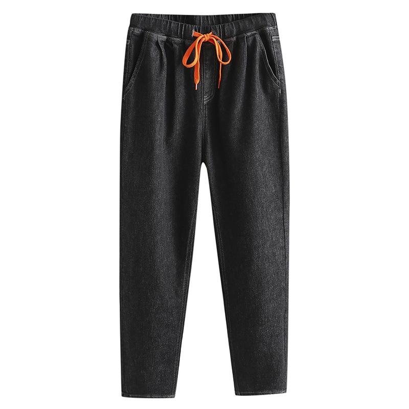 

Plus Size 8XL Women s Elastic Waist Denim Jeans High Waist Loose Slimming Harlan Cuffed Trousers Autumn 8XL